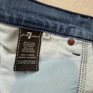 7 For All Mankind | Straight Blue Jeans Standard Fit‎ Raw Hem | Women's 33 thumbnail 7