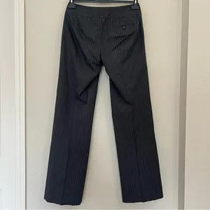 Banana Republic Striped Trousers Gray Dress Pants Size 4 Silk Blend thumbnail 4