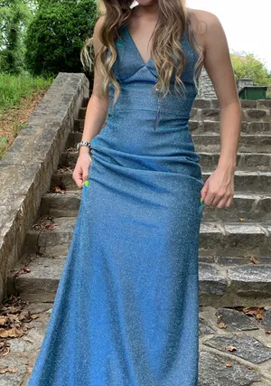 Prom Dress: Blondie Nites- Blue & Sparkly thumbnail 1