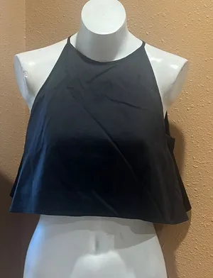 Zara black crop top blouse thumbnail 1