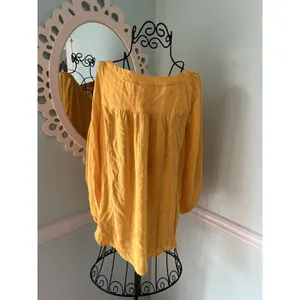 Anthropologie 4 Maeve Mustard Yellow Flowy Long Sleeve Top Sz 4‎ thumbnail 2