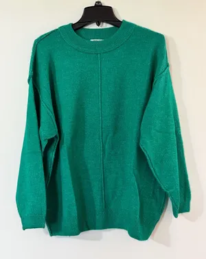 Women's Emerald Green Crewneck Sweater Size M thumbnail 1