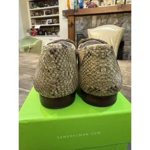 Sam Edelman Lucca Snake Print Leather Ruched‎ Bit Buckle Flat Loafers Size 7.5! thumbnail 6