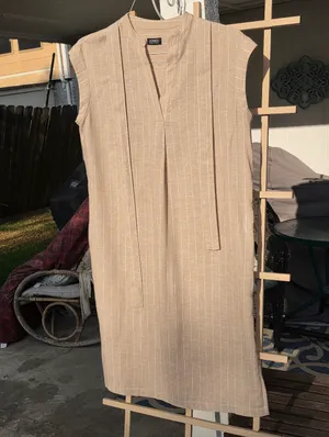 Vintage Jones New York Linen Blend Slip Midi Dress Large thumbnail 2