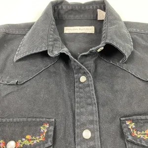 Vintage‎ Banana Republic Vest Womens Large Western Pearl Snap Embroidered Floral thumbnail 4
