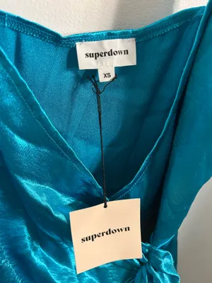 NWT Superdown Aqua Wrap Mini Dress thumbnail 7
