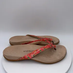 Vionic Bella II Coral Pink Floral Bow Orthotic Sandals Womens 11 Wide thumbnail 2