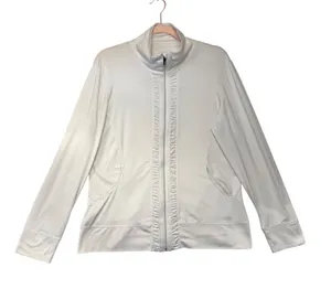 Tail Womens White Ruched Full Zip Mock Neck Golf Tennis Active Jacket‎ Size M thumbnail 1