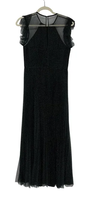 NWT Jill Stuart Black Polka Dot Tulle Maxi Dress Sz‎ 6 Flutter Formal thumbnail 1
