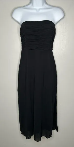 Kirious Black Strapless Ruched Top Dress Size M thumbnail 1
