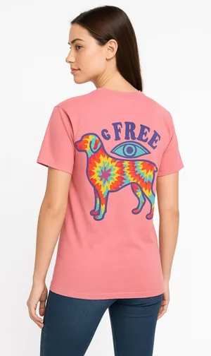 ComfortWash‎ TShirt Womens Size SmallPink Short Sleeve Dog Logo Y2K Graphic thumbnail 1