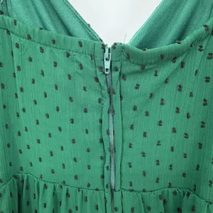 Altar'd State Swiss Dot Ruffle Mini Dress Women Medium Green Boho Feminine Lace thumbnail 5