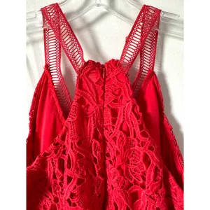 Revolve ASTR The Label High Neck Lace Dress Red Size Small thumbnail 6
