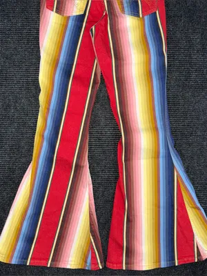 Free People Wrangler x Lainey Wilson Rodeo Ben Stripe Flare Jean 27 x 33 Western thumbnail 5