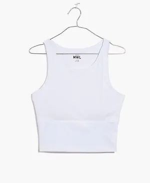 Madewell NWT MWL Flex Cutout-Back Tank White Activewear Workou thumbnail 4