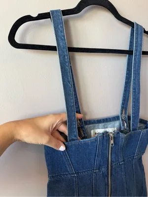 Reformation Women’s Kayla Denim Corset Mini Dress Size 0 thumbnail 6