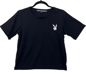 Playboy Missguided Shirt 6 Streetwear Cropped Logo Spellout Statement Y2k‎ thumbnail 1
