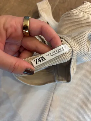 zara ribbed beige sleeveless tank mini dress thumbnail 3