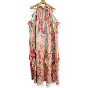 ALEX MARIE Fiona Halter Floral Asymmetric Hem Ruffled Maxi Dress Size 20W NEW thumbnail 5