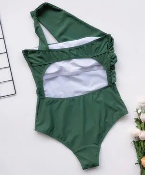 Boutique green one shoulder monokini thumbnail 3