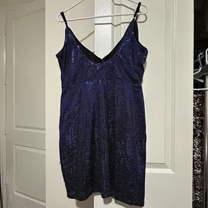 Lulus Women’s Shiny Purplish Blue Party Dress Sz XL Gathered Side thumbnail 9