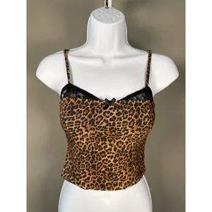 Edikted Leopard Print Lace Trim Cami XS Y2K Indie‎ Sleaze Corset Tank thumbnail 2