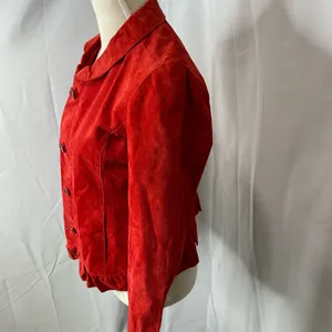 Vintage Christopher & Banks red suede leather jacket large thumbnail 9