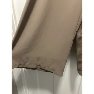 Wide Leg Tan Polyester Blend Dress Pants High Rise Pockets Size 2X XXL Pleats thumbnail 3