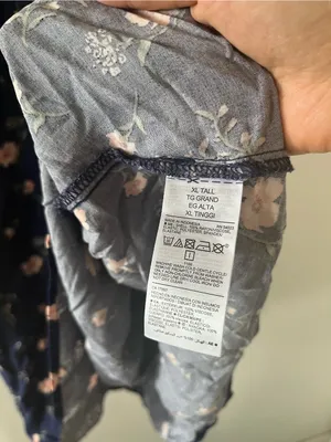 Old Navy Ditsy Floral Smocked Midi Dress XL Tall Navy Blue Pink Cottagecore Sundress thumbnail 5