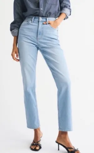 Abercrombie Ankle Straight High-Rise Curve Love Jeans size 24 thumbnail 1