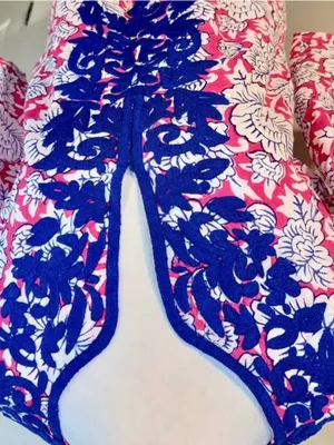 💥Roller Rabbit Pink Floral Embroidered Cotton Tunic Cover Up Top XS💛 thumbnail 6
