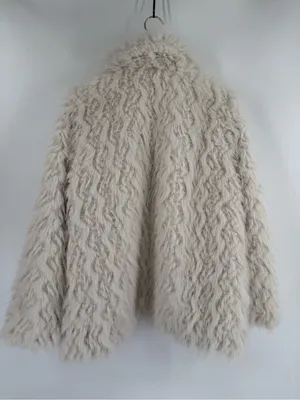 GB cream faux fur coat‎ size medium NWT thumbnail 2