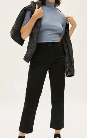 Everlane Black Jeans size 2 Sustainable Modern Classic Crop Cotton blend classic thumbnail 1
