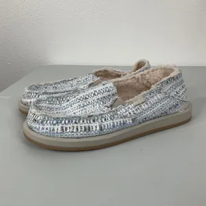 Sanuk Donna Tweed Sherpa Lined Slip On Shoes Size‎ 7 thumbnail 3