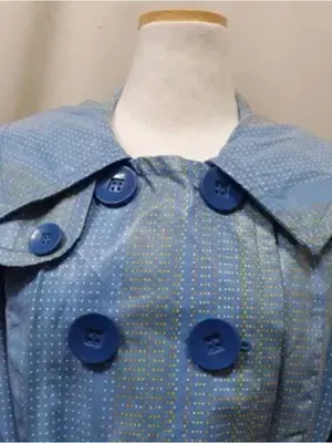 NWT Tulle for Anthropologie Light Blue Double-Breasted Trench Rain coat w/ Belt thumbnail 2