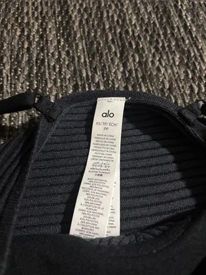 Alo Yoga Denim Knit Mini Dress Bodycon Black Size XS thumbnail 3