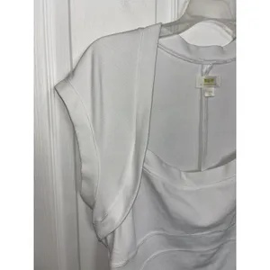 Anthropologie Maeve White Square Neck Cap Sleeve Crop Top Large thumbnail 4