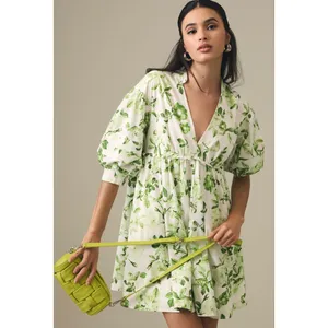MAEVE V-Neck Tunic Dress in Green Size 3X thumbnail 2