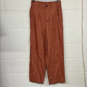 New Madewell Sz 2 The Neale Straight-Leg Pants in Drapeweave Dried Rose trouser thumbnail 3