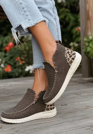Hey Dude Denny Crafted Leopard Women’s Slip On Ankle Boots Brown US 9 thumbnail 1
