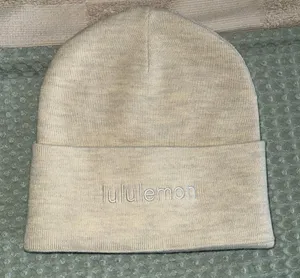 Lululemon Warm Revelation Beanie Wordmark‎ Beige Beanie O/S thumbnail 1