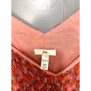 Joie Red Tea Rose Printed Bondi Tiered Cotton Summer Boho Midi Dress XL thumbnail 5