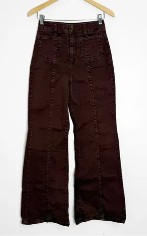 Marine Layer Wide Leg Pants Purple High Rise Size 4 thumbnail 1