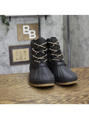 Universal Thread Womens Tiffani Boots Duck Rubber 94642632 Black / Brown 6M thumbnail 3