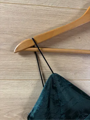 Romwe Satin Dark Green Slip Dress - US 8-10 thumbnail 4