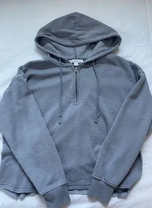 And Now This Cropped Grey Hoodie thumbnail 1