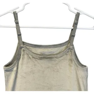 SKIMS Velour Cami Women Large Smoke Grey 0883 Square Neck‎ Spaghetti Strap NWT thumbnail 2