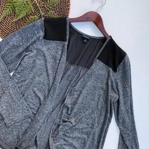 Torrid Women’s Cardigan Gray Black Open Front Sheer Plus 2X thumbnail 2
