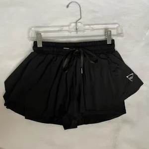 Flowy Athletic Shorts 2 in 1 Butterfly Woman High Waisted Workout Gym Black, XS thumbnail 5