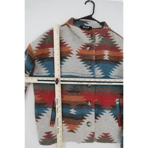 Blue B Collection Southwestern Tribal Button Up Jacket Multi Color‎ Women Medium thumbnail 2